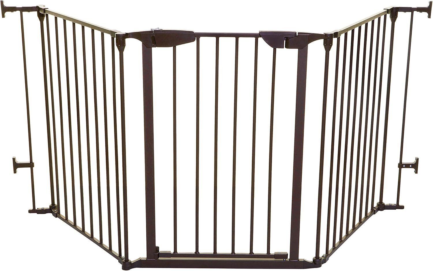 Dreambaby Newport Adapta Baby Gate – Use at Top or Bottom of Stairs – for Straight, Angled or Irregular Shaped Openings (Brown)