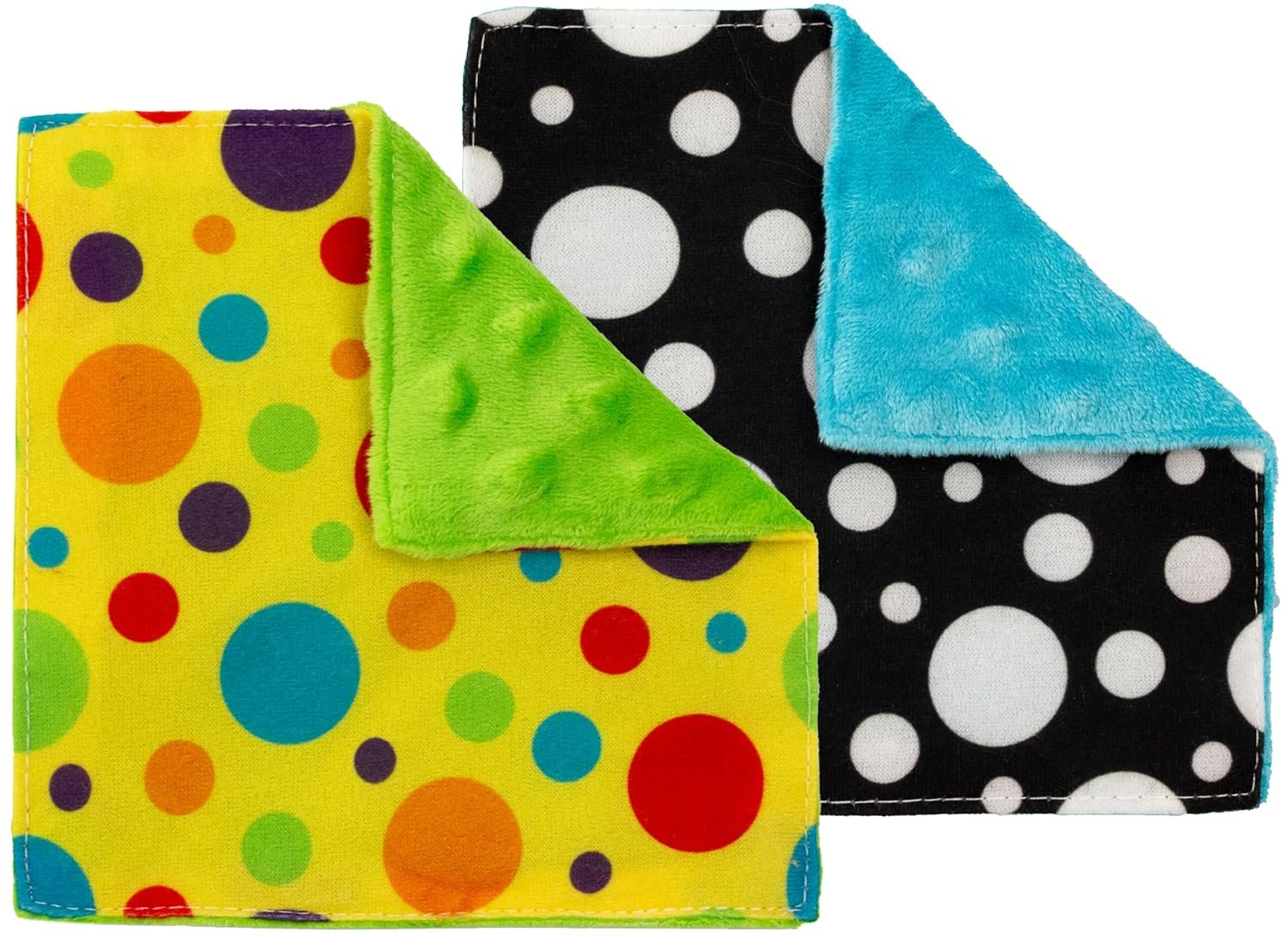 S&T INC. Aura Crinkle Squares Baby Toys, 6 Inch x 6 Inch, Dots, 2 Pack