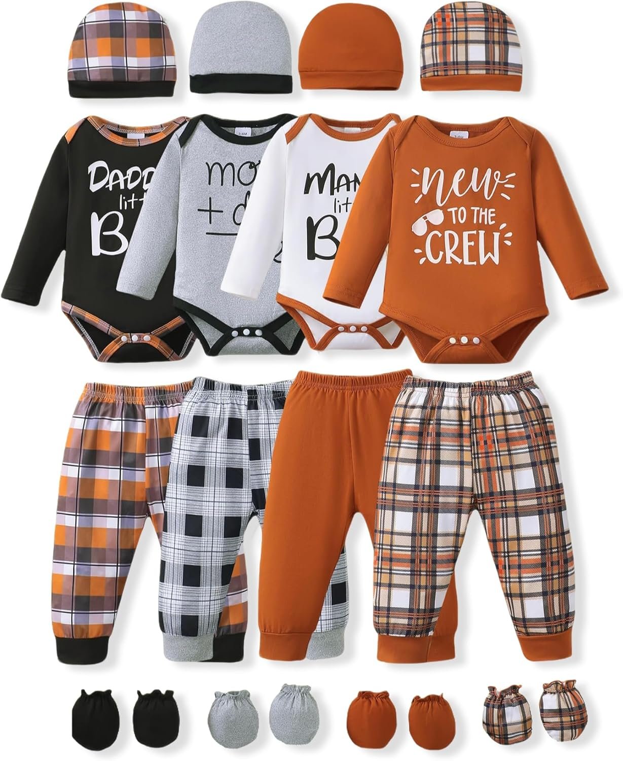 NZRVAWS Newborn Baby Boy Girl Clothes Unisex Preemie Infant Must Have Pants Set Outfits 0-18 Months 20 Pcs Essentials Gift