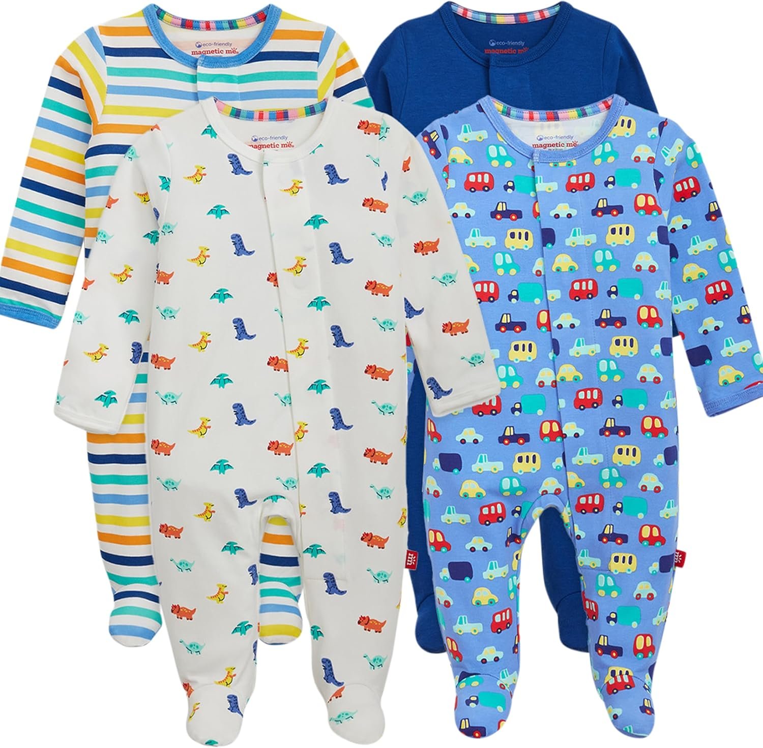 Magnetic Me Cloudstretch 4-Pack Bundle | Magnetic Baby Footie Pajamas