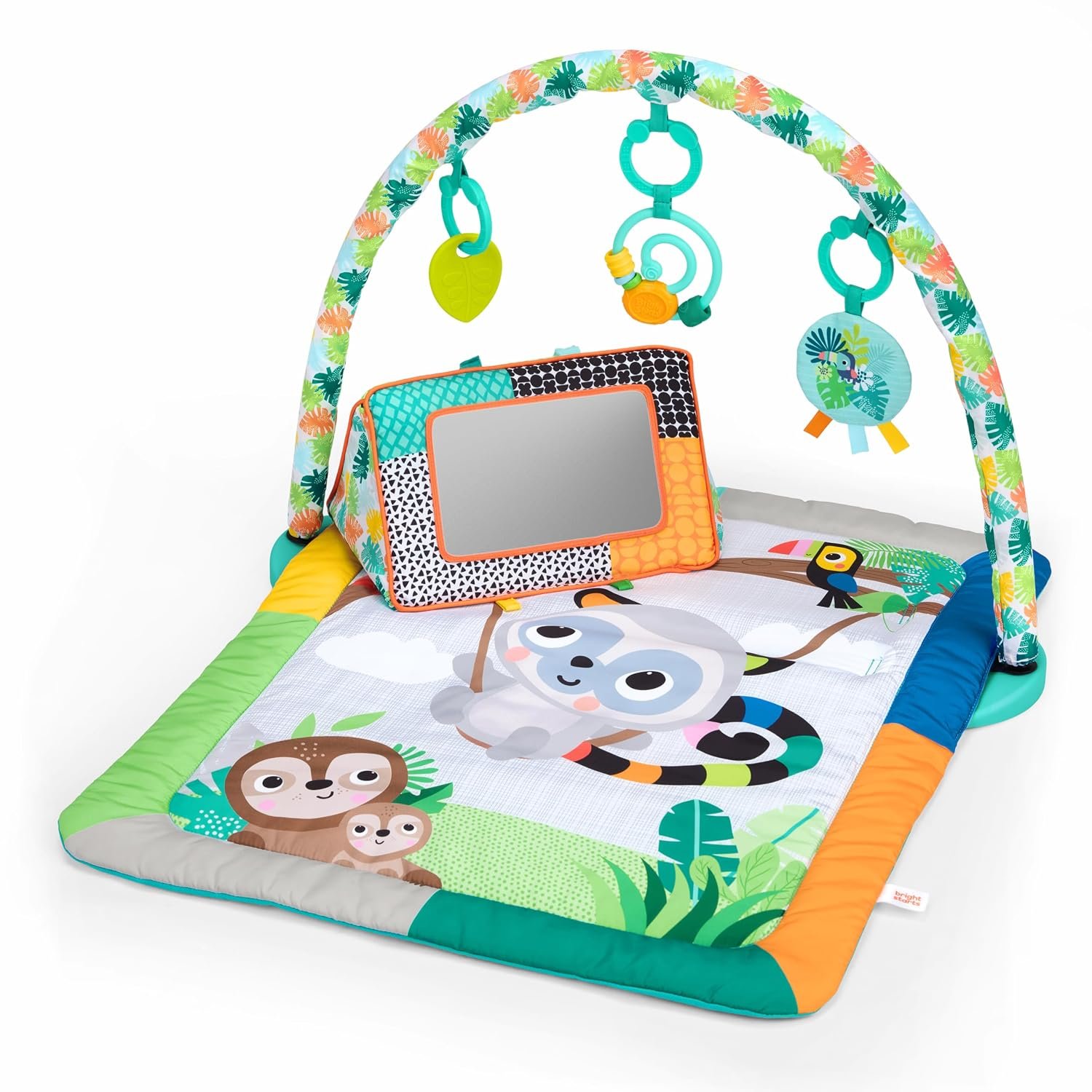 Bright Starts Tropical Treetop Baby Activity Gym & Tummy Time Mat, Ages Newborn & Up