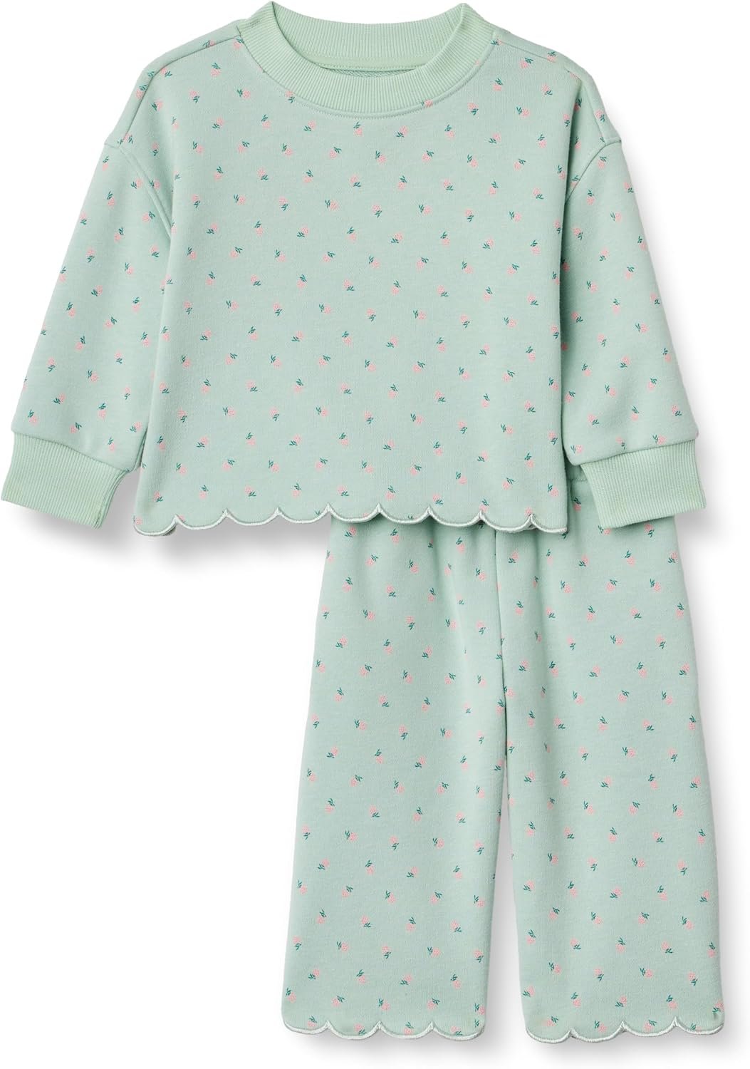 Amazon Essentials x Sofia Grainge Toddlers and Baby Girls’ French Terry Sweatshirt Pant and Top Set