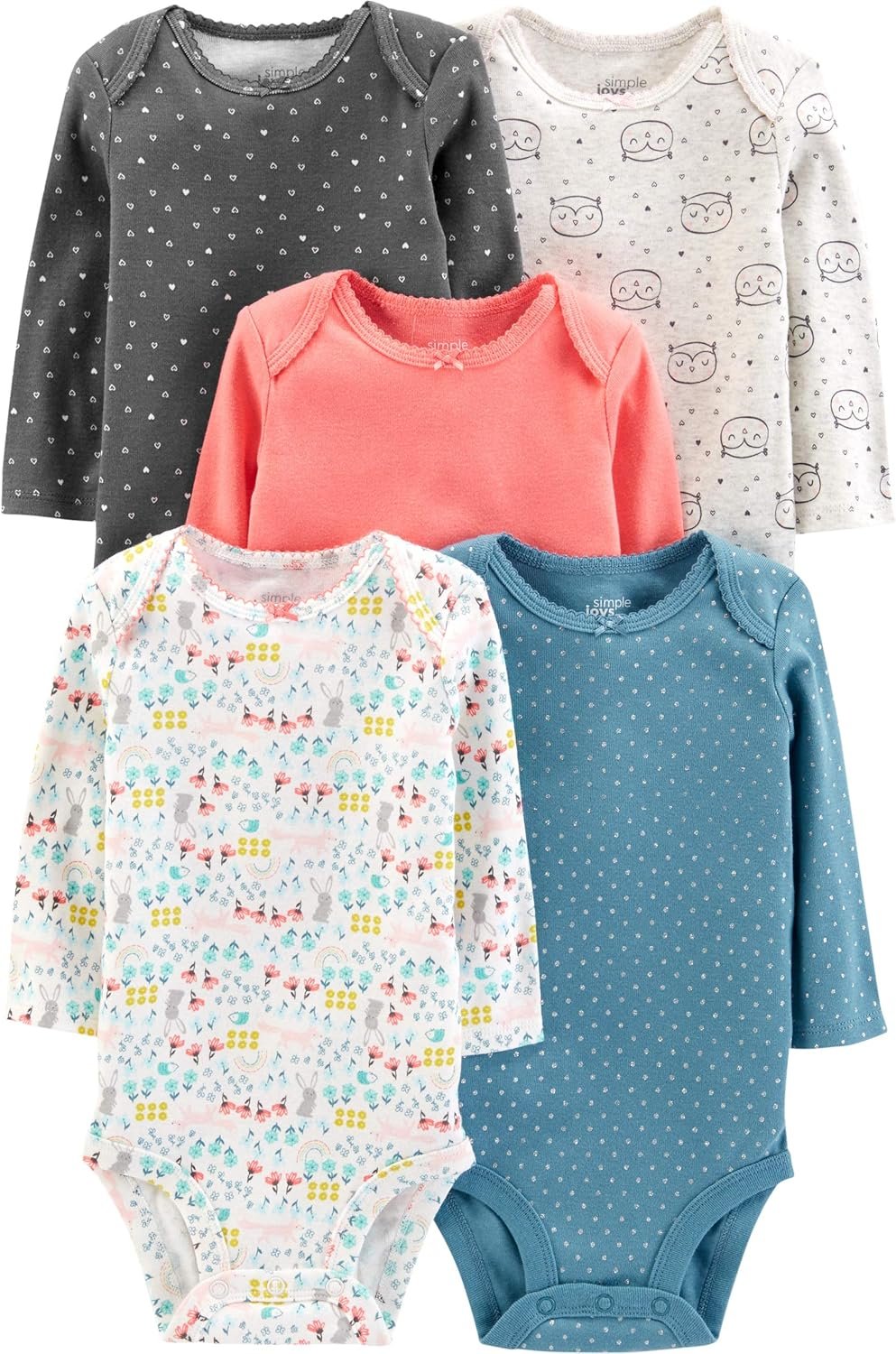 Simple Joys by Carter’s baby-girls 5-pack Long-sleeve Bodysuit