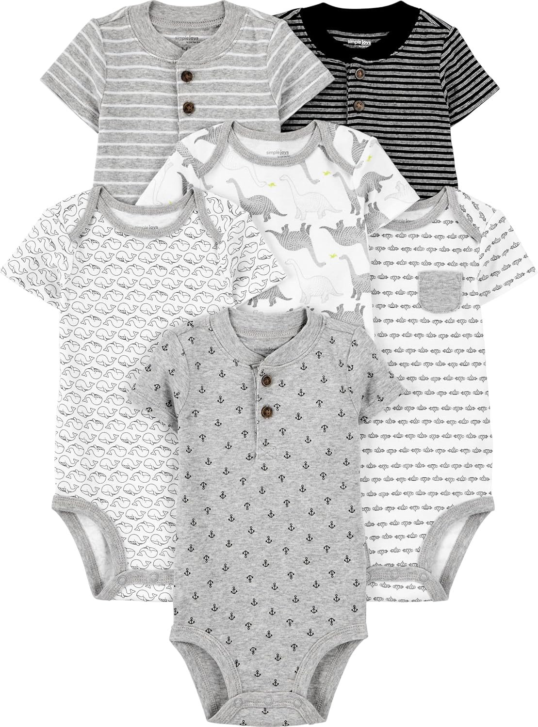 Simple Joys by Carter’s Baby Boys 6-Pack Short-Sleeve Bodysuit