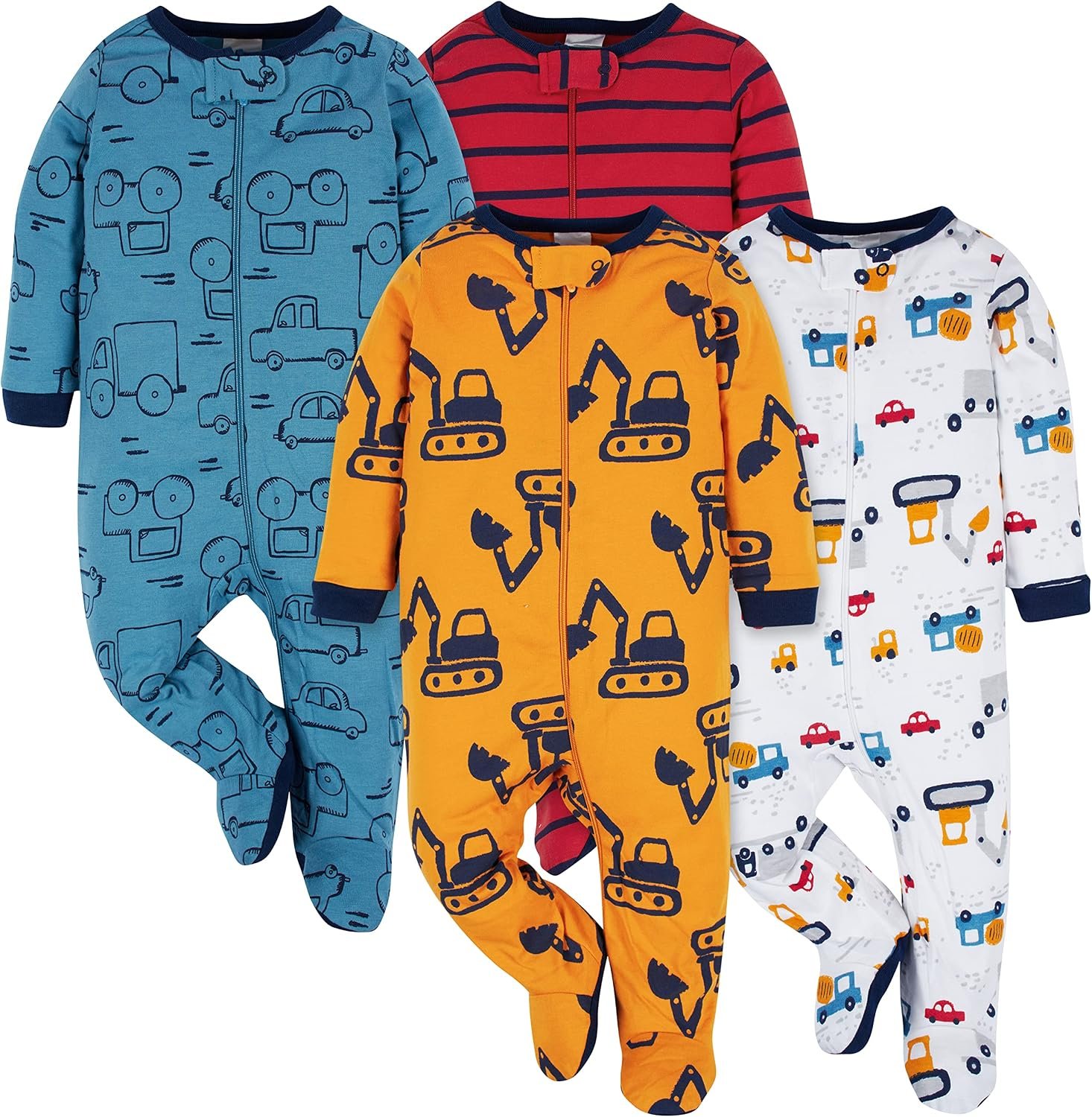 Onesies Brand Baby Boys’ 4-pack Sleep ‘N Play Footies