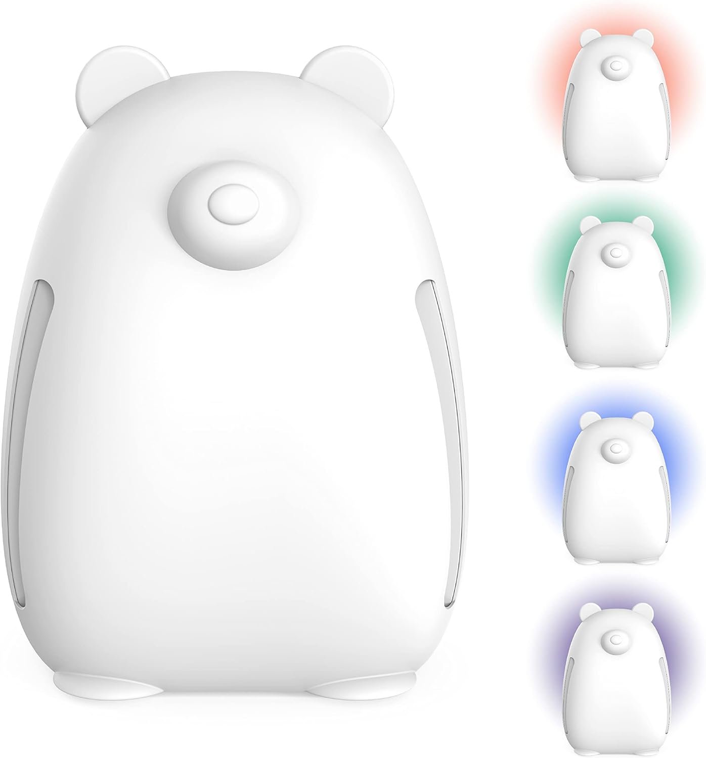 Pure Enrichment PureBaby Kids Bear Air True HEPA Air Purifier – 4 Stage Air Filtration, UV-C Light, and Night Light for Medium-Large Rooms – Baby Nurseries, Kid Bedrooms (White)