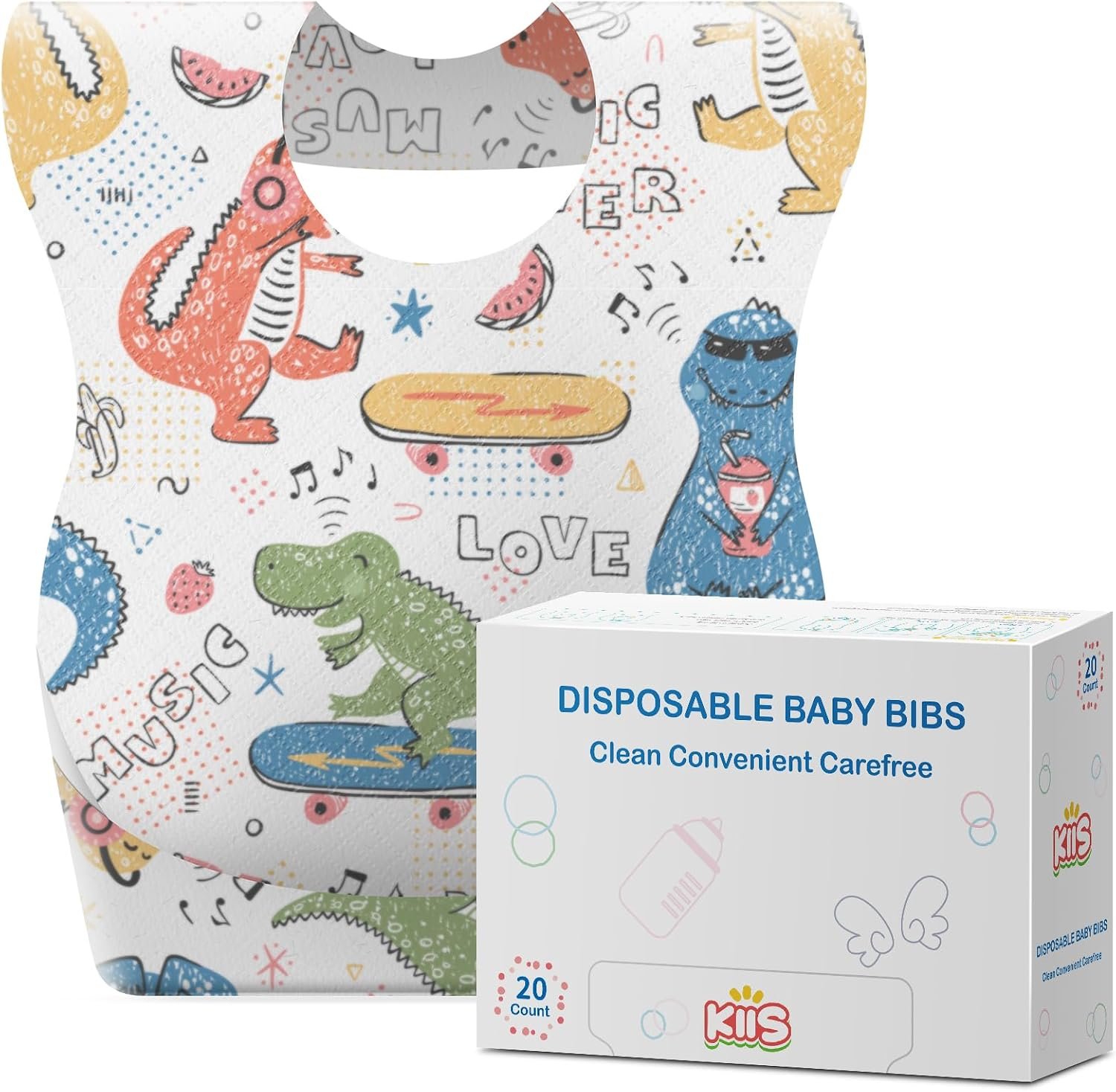 KIIS Disposable Baby Bibs for Travel – Paper Bibs for Infant, Toddlers & Kids – Travel & Daycare Essentials