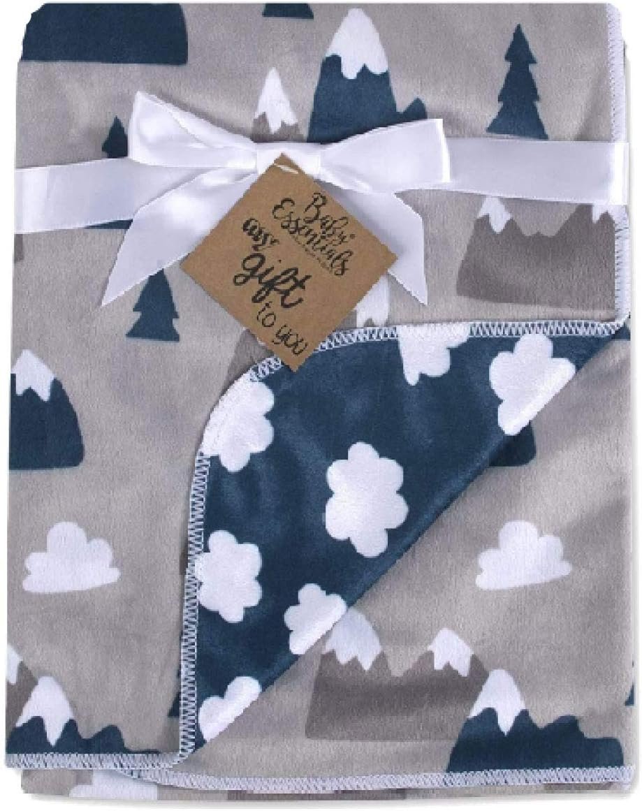 Baby Essentials Sherpa Fleece Baby Blanket 35×30 – Super Soft, Warm Reversible Baby Blankets for Newborns, Infants, Toddlers, and Nursery