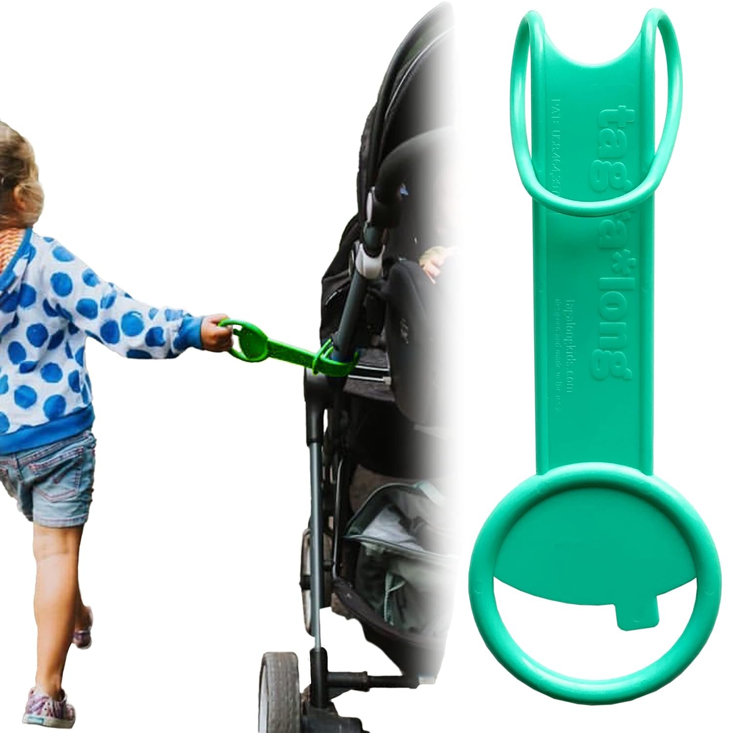 Tagalong Stroller Accessory for Safety | Toddler Must Have | Toddler Travel Accessory – Attaches to Strollers, Wagons, Shopping Carts I Disney Trip Essential I Made in USA – Teal