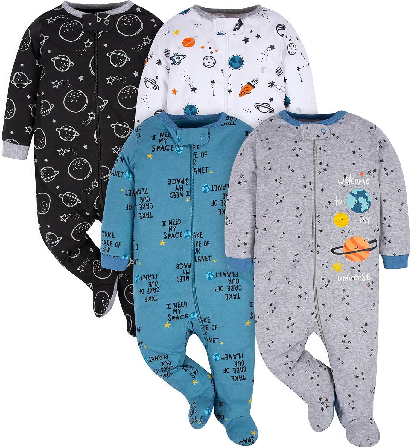 Gerber Baby Boys 4-Pack Sleep ‘N Play Footie