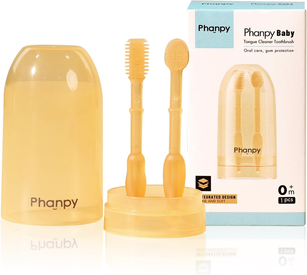 Phanpy Silicone Baby Tongue Cleaner and Toothbrush – Newborn to 12 Months, Oral & Mouth Cleaner