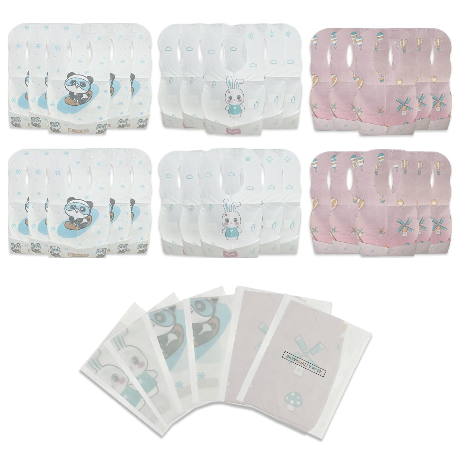 30 Pcs Disposable Bibs Baby for Toddler Feeding