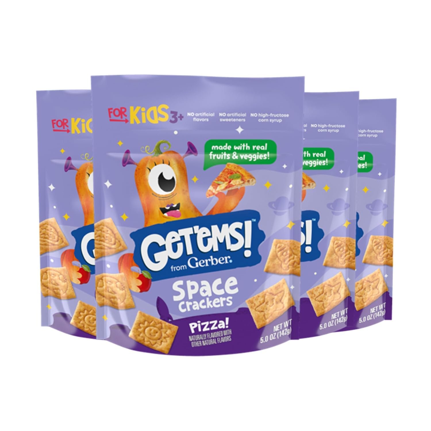 Gerber Get’ems! Pizza Space Crackers, 5 Oz, 4 Pack