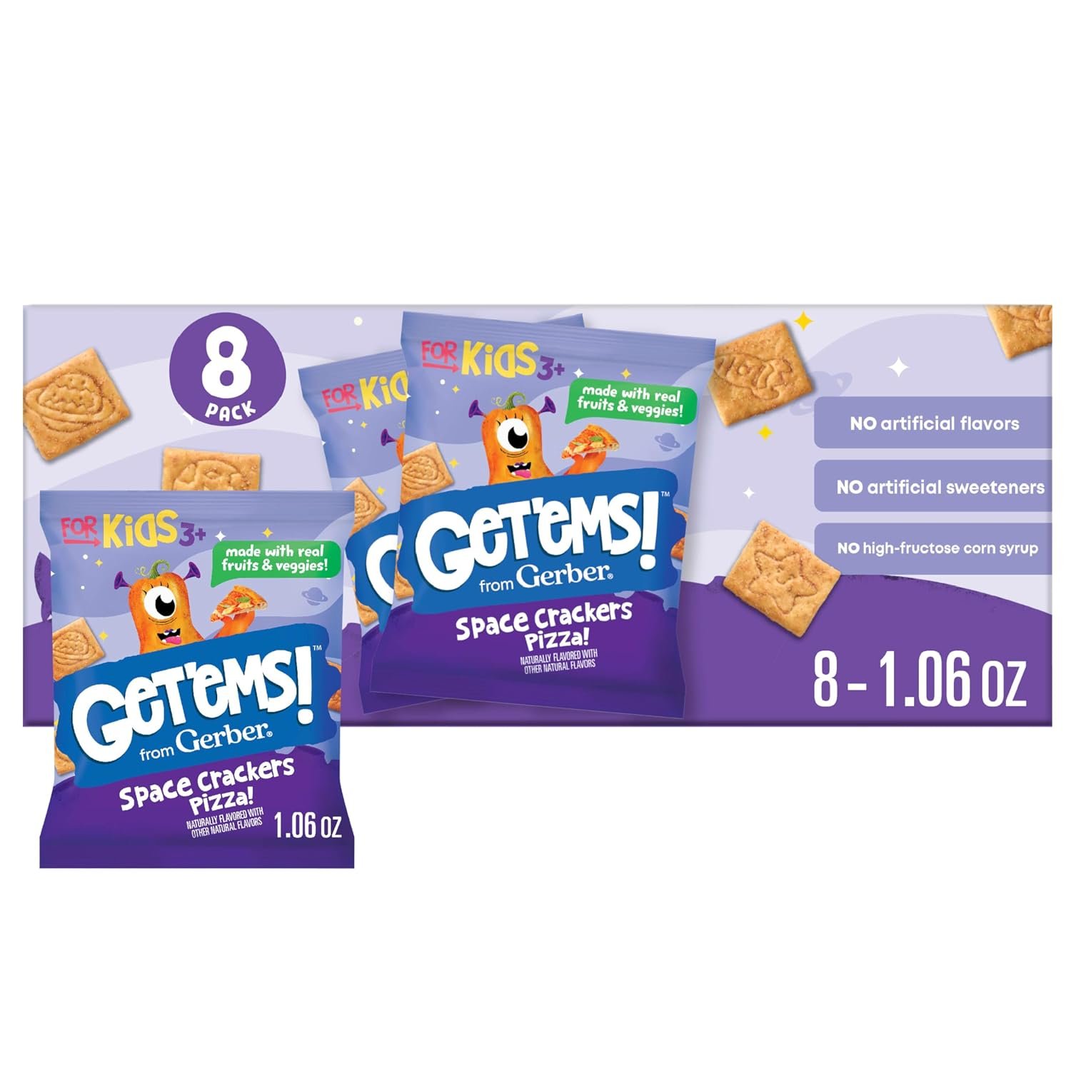 Gerber Get’ems! Pizza Space Crackers, 1.06 Oz, 8 Pack