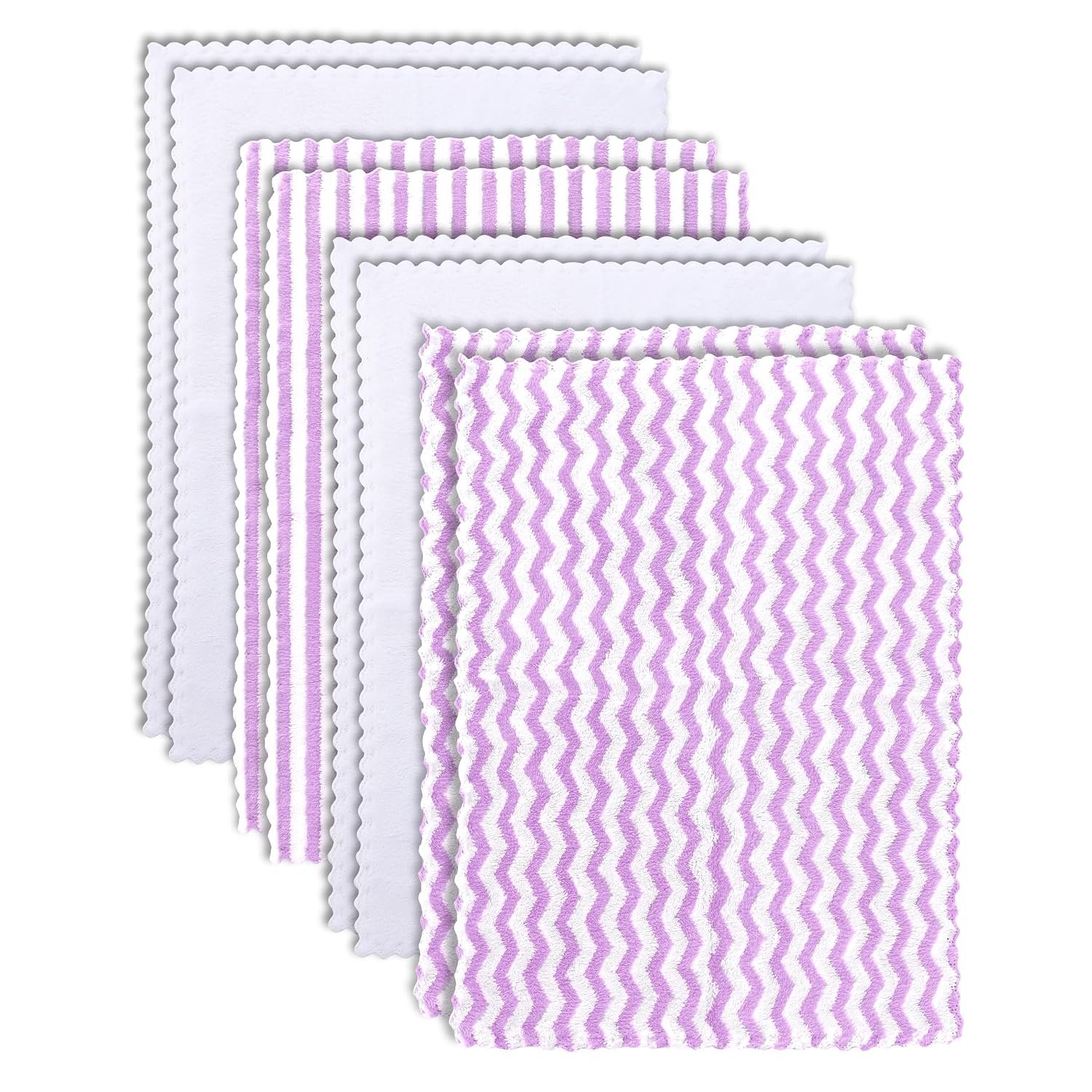 8 Pack Super Soft Baby Burp Cloths, Baby Washcloths, Ultra Absorbent Large Newborn Burping Cloth for Boy and Girl, Milk Spit Up Rags, Unisex for Baby Sensitive Skin, Purple and White, 16 × 12 Inch
